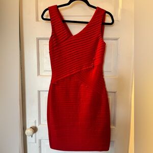 Calvin Klein Red Sleeveless V-Neck Sheath Dress
